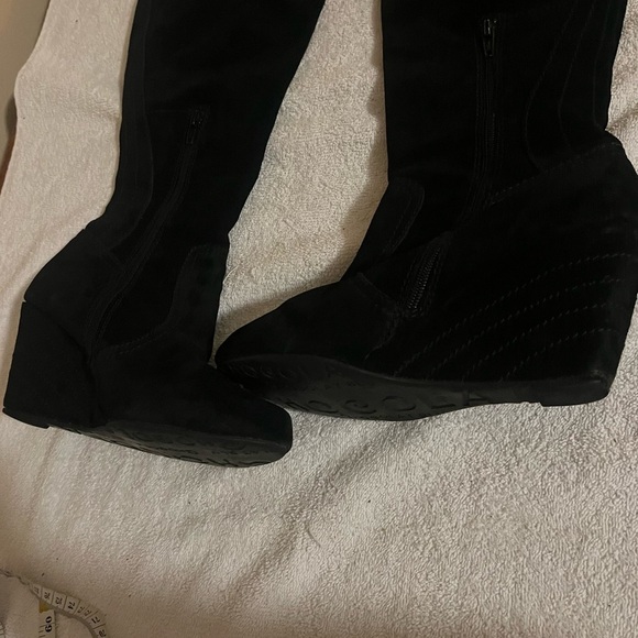 Chocolate Blu Duffy Wedge Black Boots Sz 9 1/2 - Picture 6 of 8